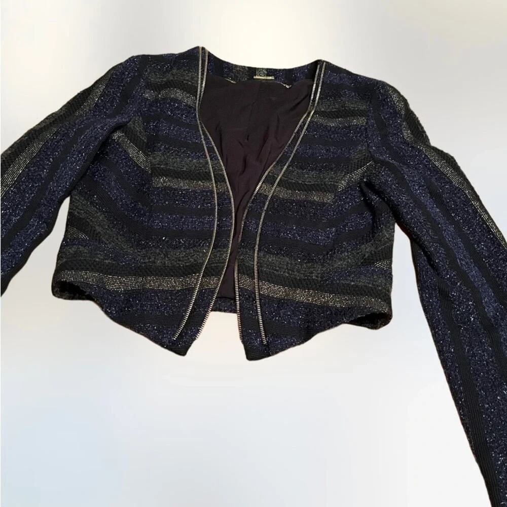 Rebecca Minkoff Delaney wool/silk blend jacket, size large. Style #H126006